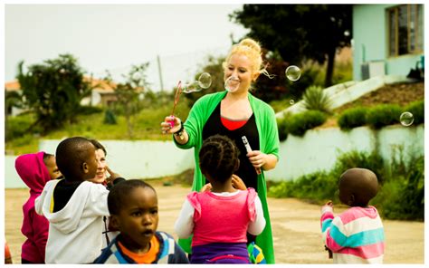 Volunteering in orphanages .